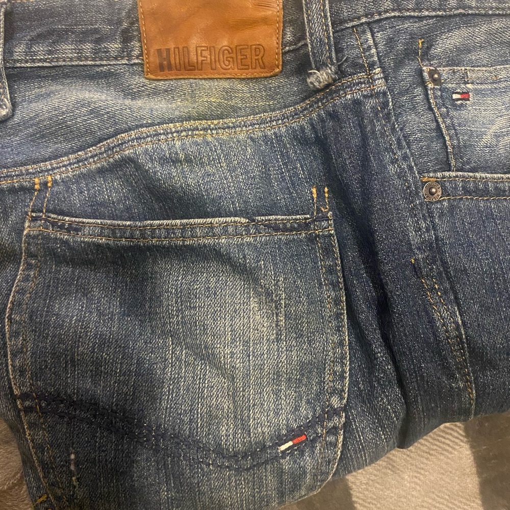 Tommy Hilfiger Blue Denim Jeans with Distressed Details